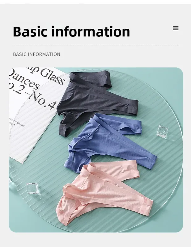 Sous-vêtements pour hommes, demi-hanche, petit Triangle, taille basse, Sexy, jeunes hommes, slip en soie glacée, sans couture, culotte d'été légère et respirante — image 7