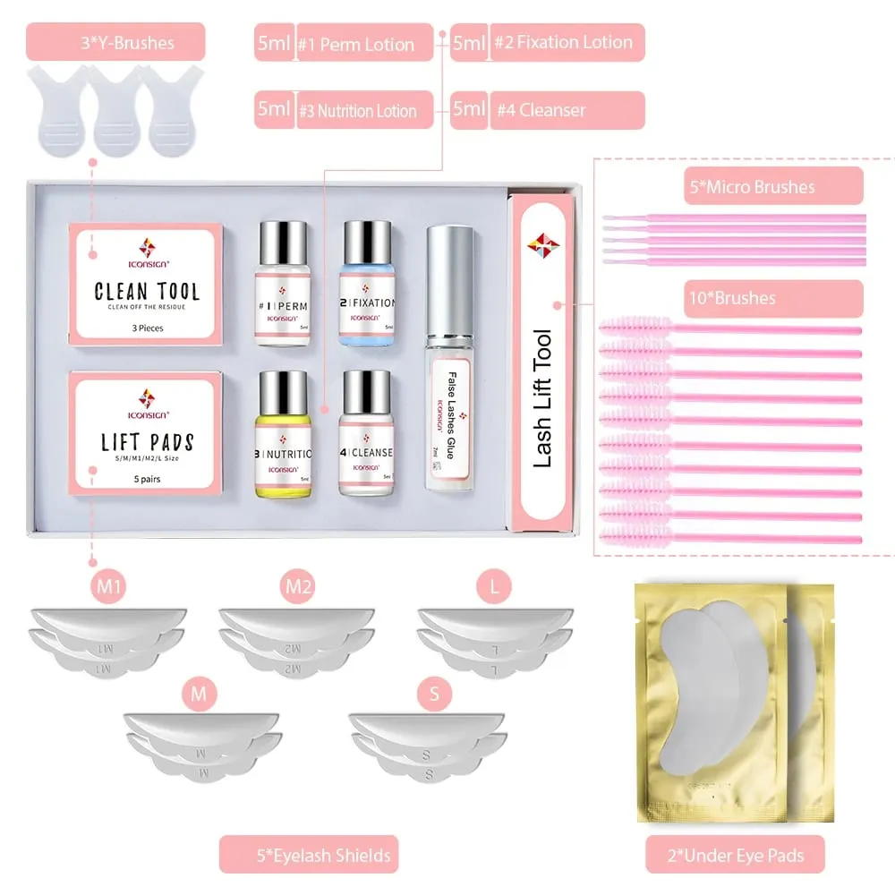 Dropshipping ICONSIGN Upgrade verze Lash Lift Kit Lifting řas Trvající 6-8 týdnů Calia Perm Eyelash Enhancer Makeup Tools — image 5
