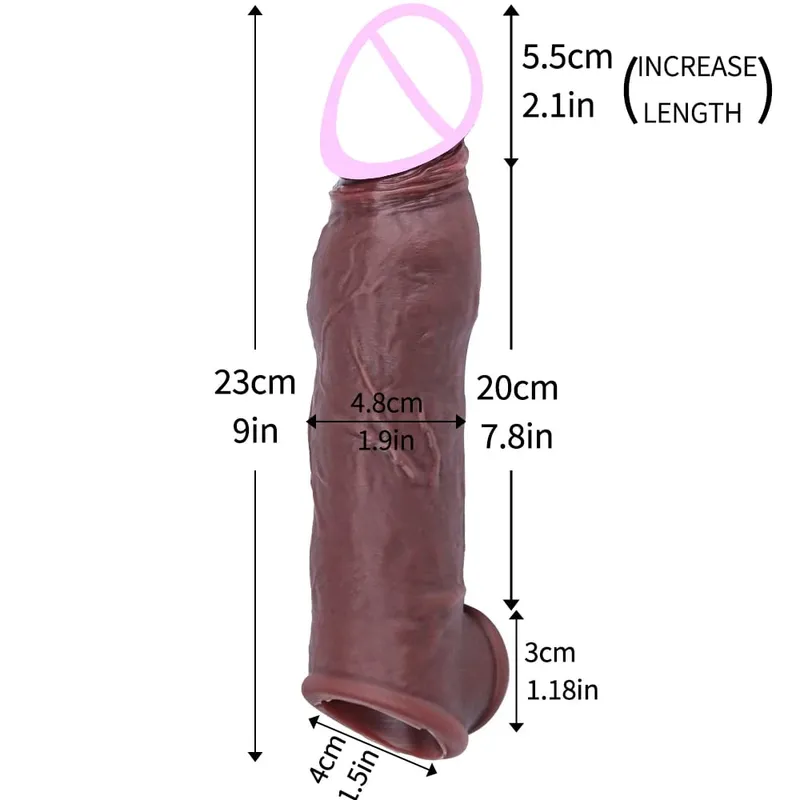 Manicotto per l'erezione dell'addestramento del pene Uomo adulto sexy Manicotto del pene in silicone Anello del rubinetto Estensore Giocattolo del sesso maschile Cazzo dildo
