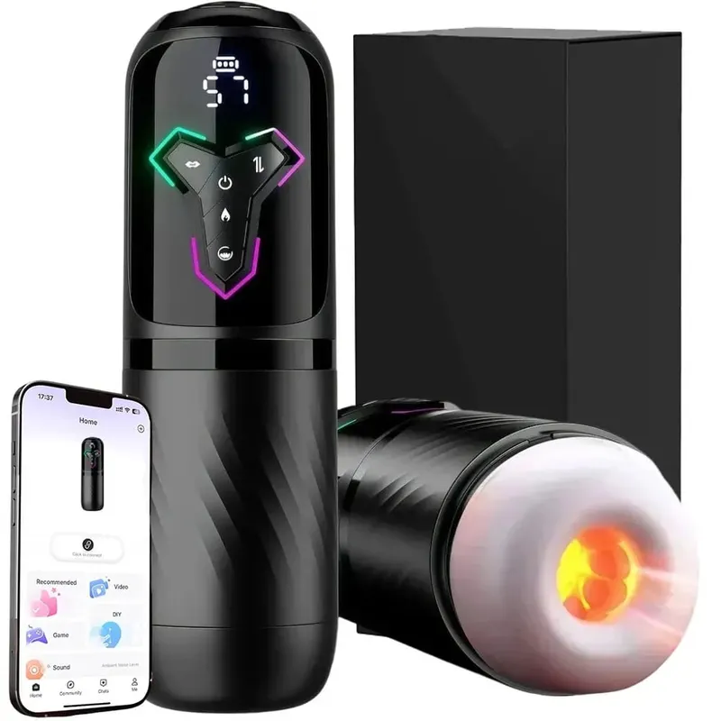 Copo masturbador masculino automático com modos de aquecimento de impulso de sucção Stroker Blowiob Máquina Display LCD Brinquedo sexual adulto para homens — image 8