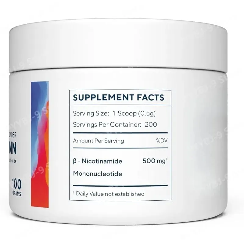 NMN poudre 100g Nicotinamide mononucléotide 500mg par portion formule à dissolution rapide supplément végétalien de haute pureté — image 1