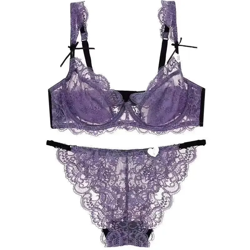 Lace Minimizer BH Ultra tynd svamp gratis wirefree sømløs fuld dækning buste push up komfort lingeri sæt BANERDANNI — image 10