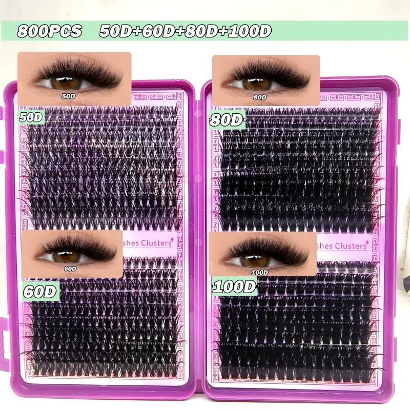 40D-150D Lashes Cluster DIY Lash Extension Mixed Tray Clusters Eyelashes Fluffy Volume Indibidwal Lashes Cat Eye Lash Extension — image 9
