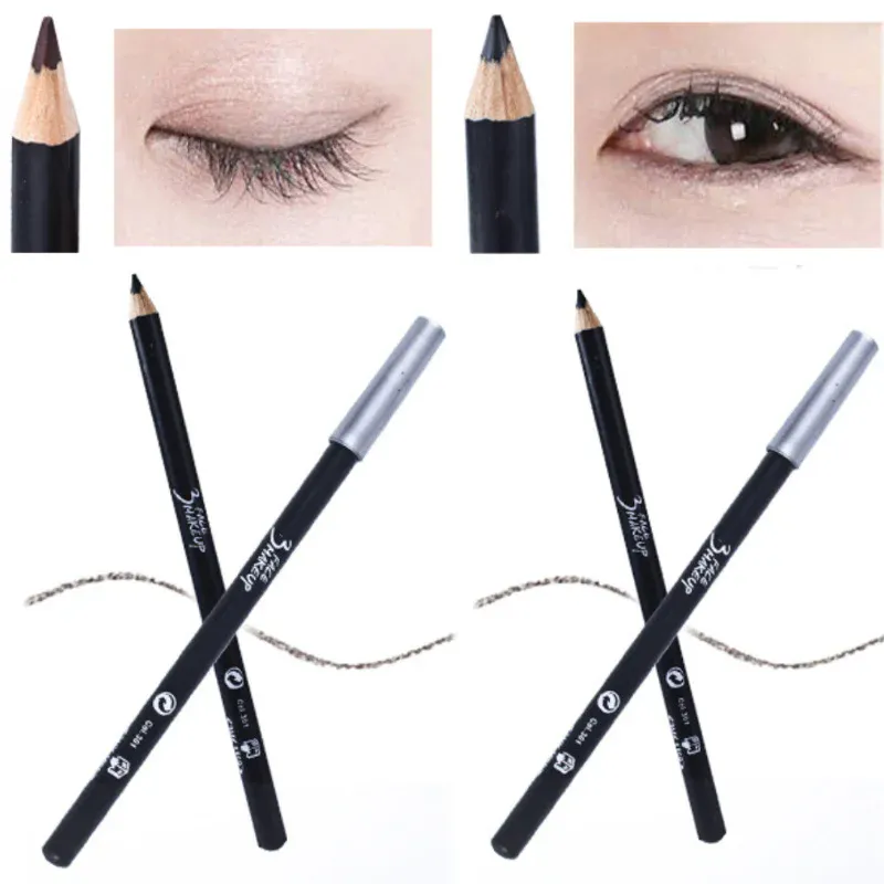 Fashion Professional Makeup Black Brown Eyeliner Eyebrow Pencil Portable Hard Eyeliner Waterproof Lasting Cosmetic Beauty Tool — image 3