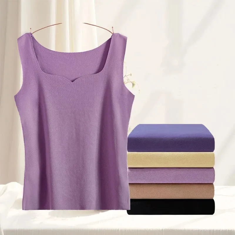 3 stücke Frauen Thermische Tops Mädchen Spurlose Einfarbig Weste Basis Schicht Warme Tank Top Herbst Winter Weibliche Sexy Dünne leibchen — image 8