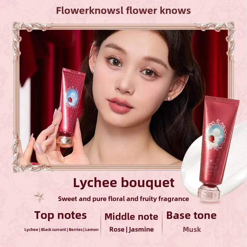 Flowerknows Strawberry Cupid Scented Hand Cream Moisturizing Nourishing Skin Care โลชั่นสำหรับผู้หญิงไวท์เทนนิ่งครีม Make Up