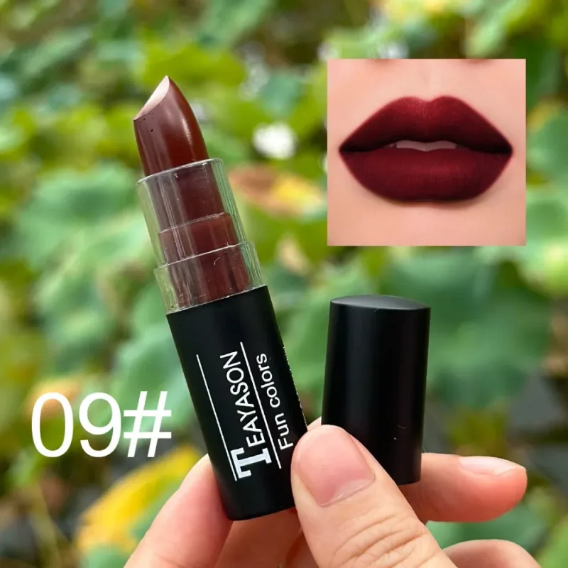 12 Color Lipstick Waterproof Long Lasting Clay Nude Lip Primer Concealer Lip Gloss Matte Gothic Black Makeup Halloween Lip Stick