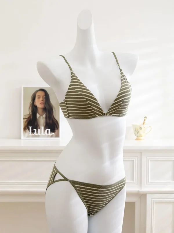 Kvinder Front lukning BH Sæt Sommer Tynd Let Bomuld Fransk Trekant Skål Rygløs Beauty Back Lingeri dragt til lille bryst S-XL — image 15