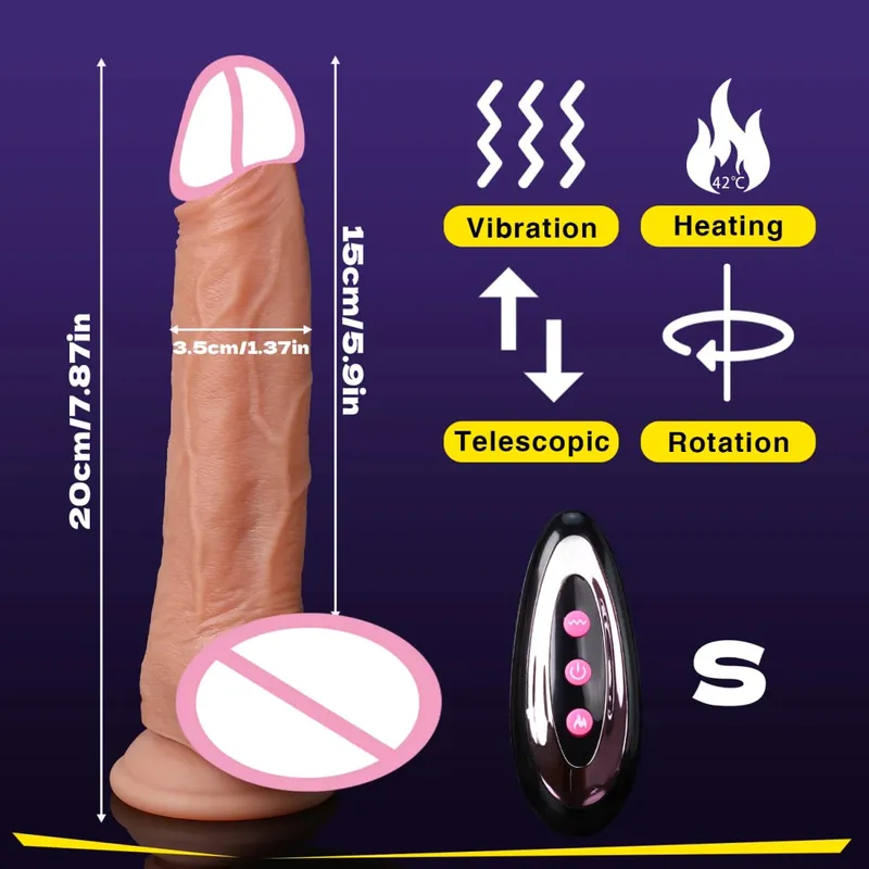 4 in 1 Stoßdildo-Vibrator, Fernbedienung, Heizung, Zunge lecken, Klitoris, G-Punkt, Schwanz, Sexspielzeug, Vagina, erwachsene Frau, Sex-Shop — image 12