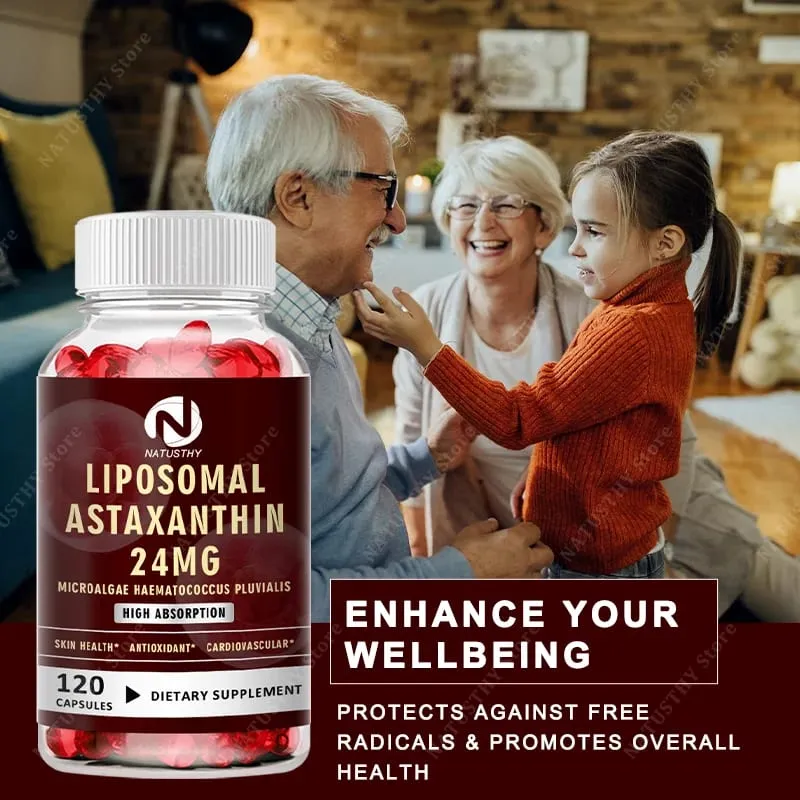Haematococcus Pluvialis Kapsułka z astaksantyną - Liposomalna astaksantyna 24 mg - Naturalny przeciwutleniacz Zdrowie skóry i oczu oraz zdrowie układu odpornościowego — image 3