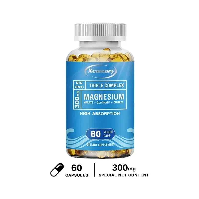 Triple Magnesium Complex Supplement - Contains Magnesium Glycine Malic Acid and Citrate To Relax Muscles and Improve SleepSupp