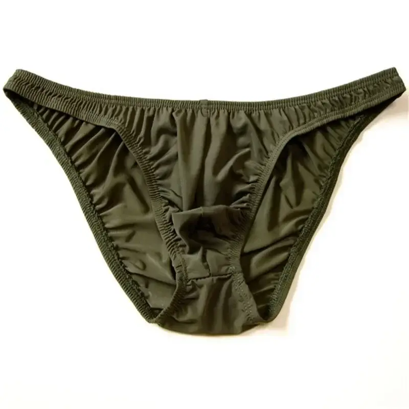 Men Pouch Panties Ice Silk Solid Color Briefs Sexy Seamless Underwear U Convex Male Underpants — image 5