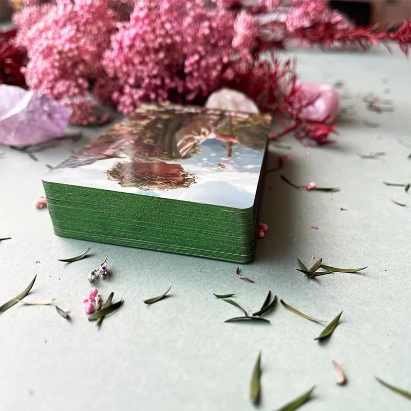 Arot karty pro začátečníky s průvodcem Spring Sprout Tarot Deck 80 Oracle And Tarot Cards 400 GSM Premium Cards with Gold — image 5