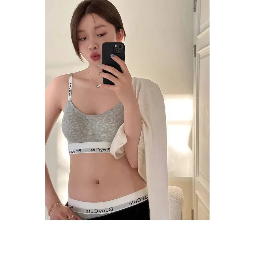 2026 Nová sada bezešvých podprsenek Letter Wireless Comfort Support Small Bust Lift Anti-Sag Daily Sport Women Spodní prádlo Spodní prádlo 32-38ABC — image 1