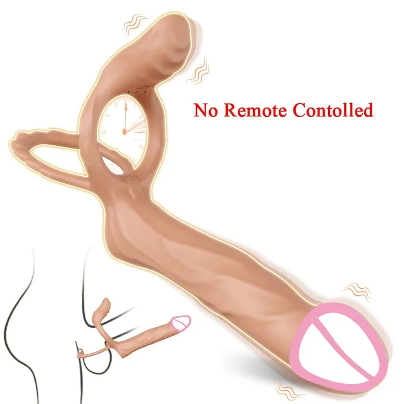 Penggetar Penetrasi Ganda Pengendali Jarak Jauh untuk Pasangan Penggetar Steker Anal dengan Cincin Ayam Penis Mainan Seks Dewasa untuk Pria Wanita