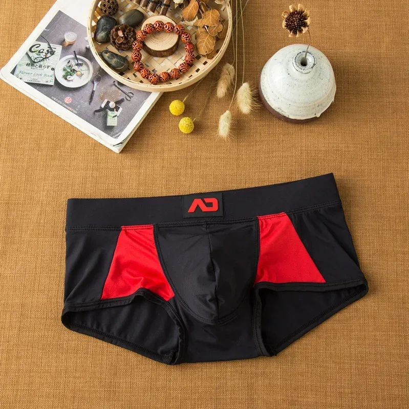 Ropa interior de seda de leche de ángulo plano para hombre, bóxers de talle bajo, cómodos y agradables para la piel, transpirables, suaves como la seda, de secado rápido