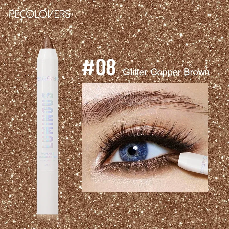 Long-lasting Brightening Highlighter Sparkling Eye Corner Lying Silk Pen Face Highlight and Eye Shadow Pearl White Gliter Pen — image 10