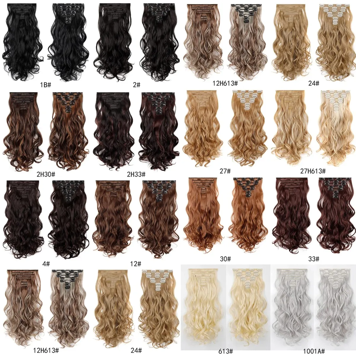 8ชิ้นหยักคลิปในส่วนขยายของผมชุด17คลิปเคลือบสังเคราะห์วิกผมเต็มหัวสำหรับผู้หญิงง่ายต่อการติดตั้ง — image 6
