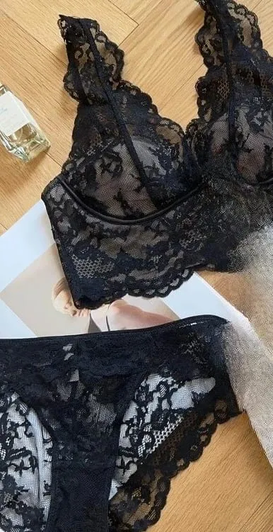 ผู้หญิงภาษาฝรั่งเศสคำลูกไม้ Bralette Push Up Gathering ไม่มี Underwire Backless Bra ชุด Sheer ชุดชั้นใน Outerwear Going Out Tops ขนาด S - XL — image 11