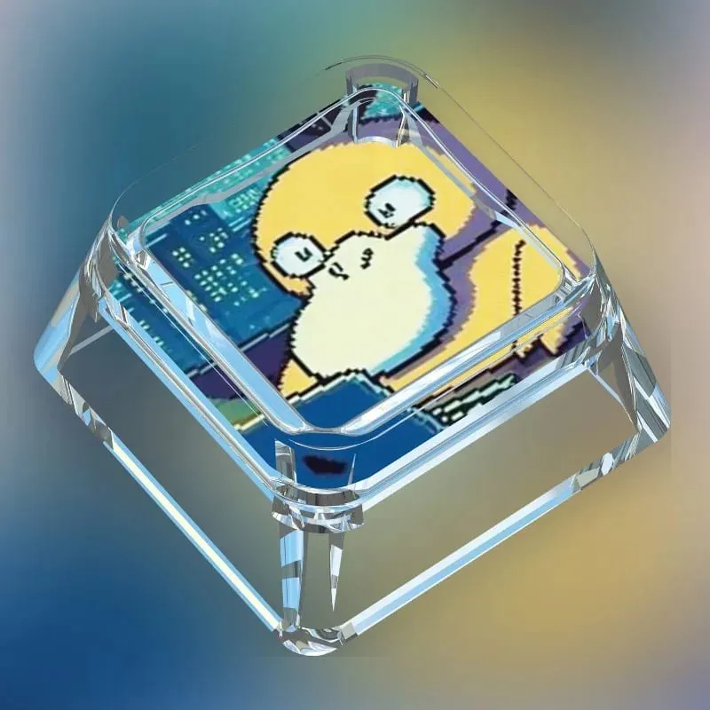 Pokémon panenka ve stylu kreativního dělníka Transparentní Single Key Cap Cartoon Roztomilý Snorlax Pikachu Cross Axis Mechanical Keyboard Keyboard — image 9