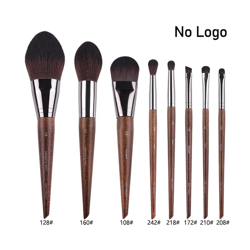 Pennelli per trucco occhi in legno naturale set completo Ombretto Pro Crease Kit per trucco sfumino evidenziatore sopracciglio Pennello per ciglia labbra pratico — image 9