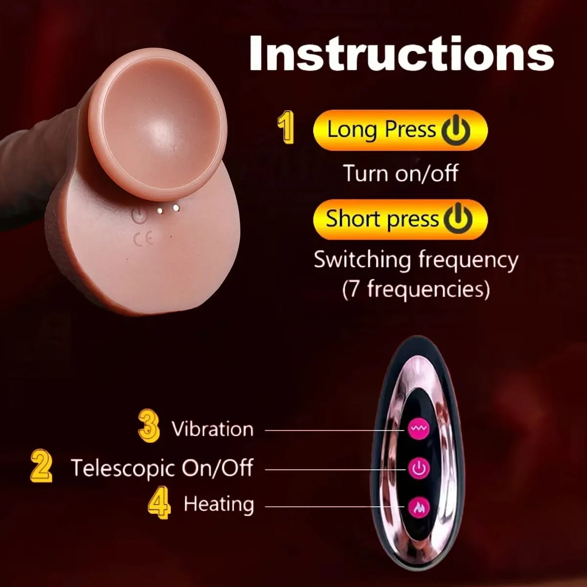 Thực Tế Dương Vật Giả Dương Vật Máy Rung Làm Nóng Kính Thiên Văn Dick Mông Cắm Masturbator Gợi Cảm Phụ Nữ Trưởng Thành Hậu Môn Dương Vật Giả Máy Rung Đồ Chơi Tình Dục 18 — image 4