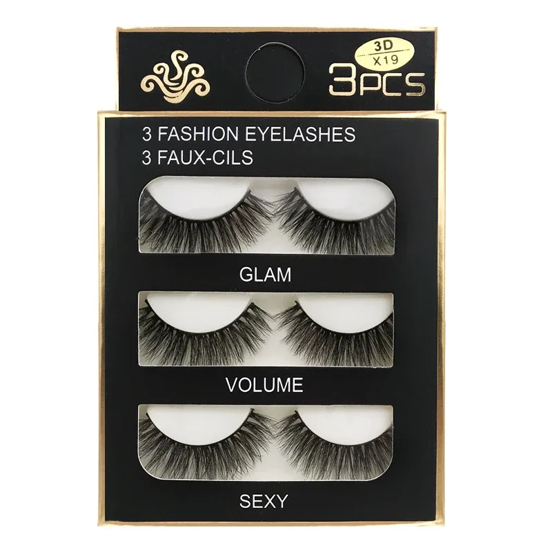 Faux Cils 3 paires de Faux Cils naturels longs en vison 3D, doux, moelleux, vaporeux, faits à la main, outils de maquillage pour les yeux, Maquiagem — image 13