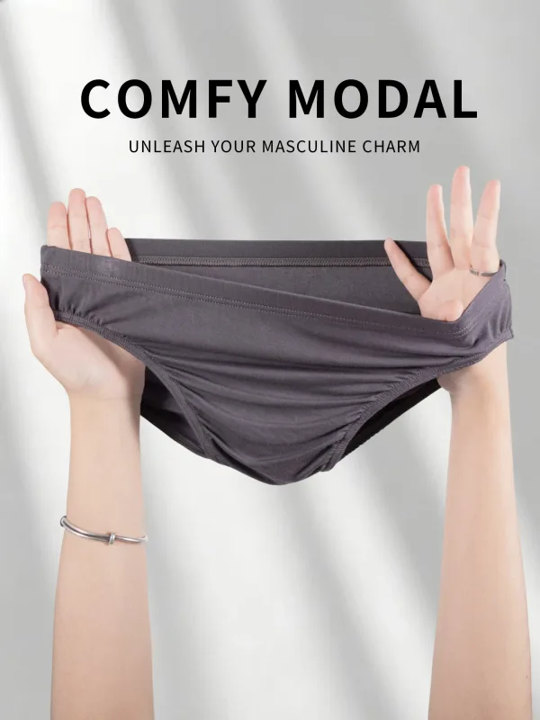 Herren-Slip aus Modal, ultradünn, nacktes Gefühl, niedrige Leibhöhe, hochelastisch, atmungsaktiv, 3D-Konvexbeutel-Unterwäsche