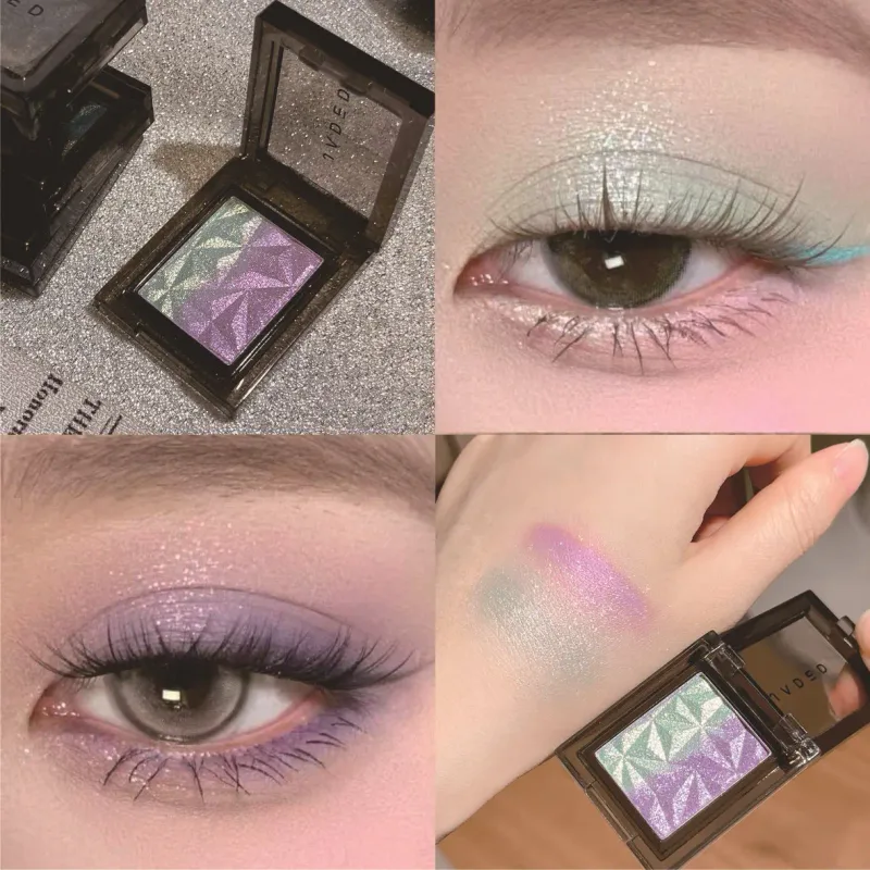 Metallic Gradient Øjenskygge Palette Sølv Blå Punk Smoky Eye Shadow Højpigmenteret presset Lilla Glitter Eyes Makeup Palet — image 7