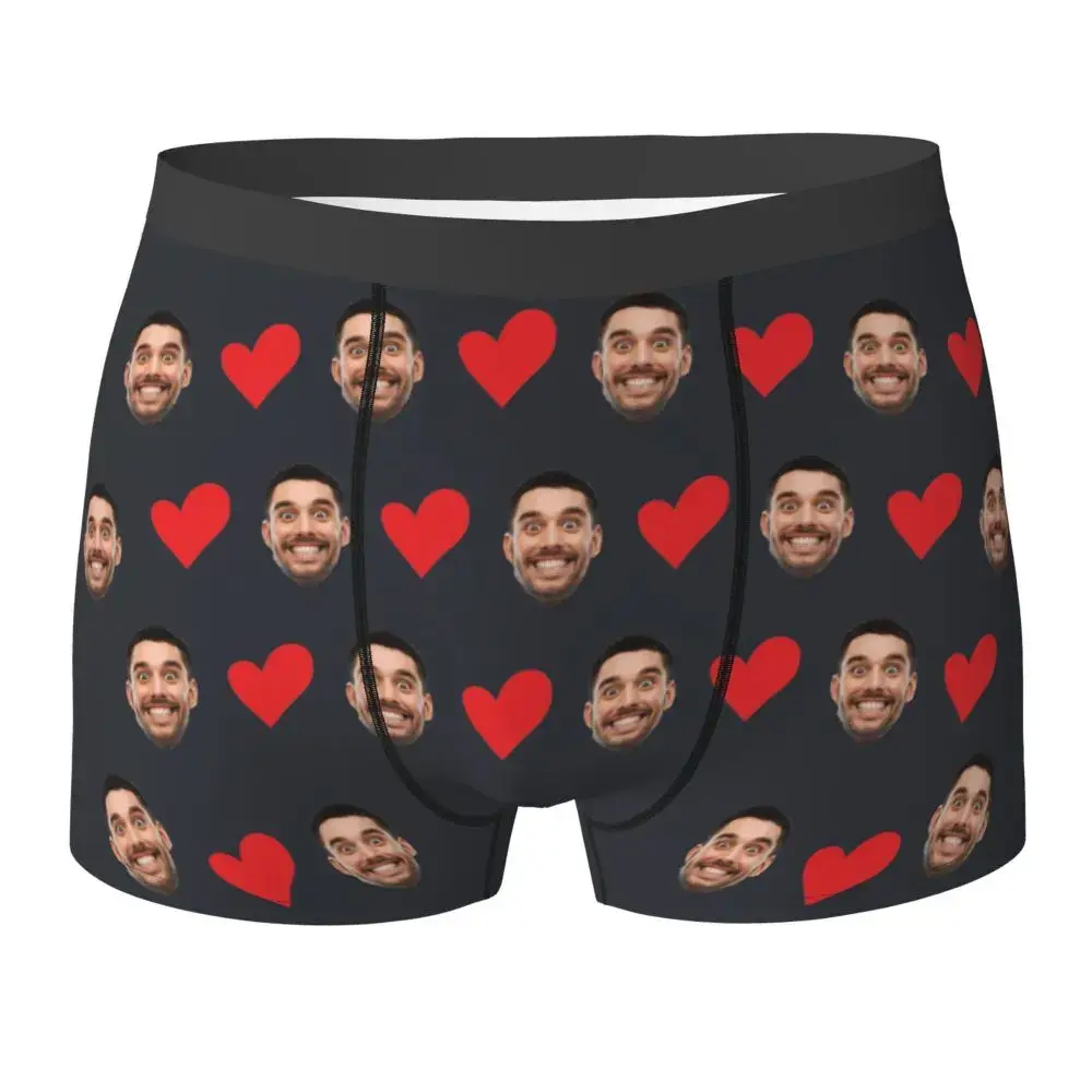 Personalized Face Photo Underwear Custom Heart Boxer Briefs Men Briefs Gift For Husband Anniversary Gift for Dad — image 1