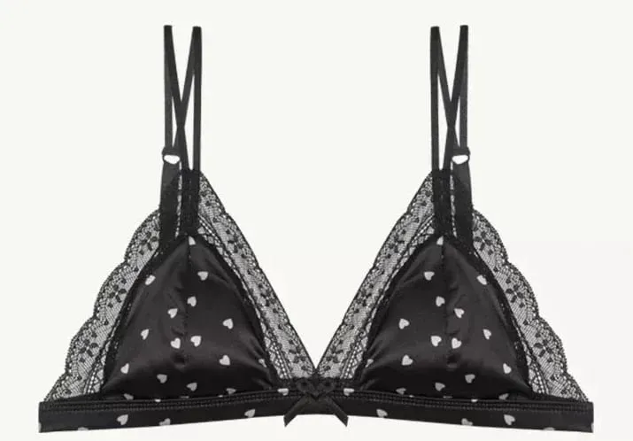 Conjunto de sutiã triangular de renda de cetim francês sem fio copo fino pequeno busto push up lingerie suporte lateral anti sag sexy roupa interior feminina S-XL — image 4