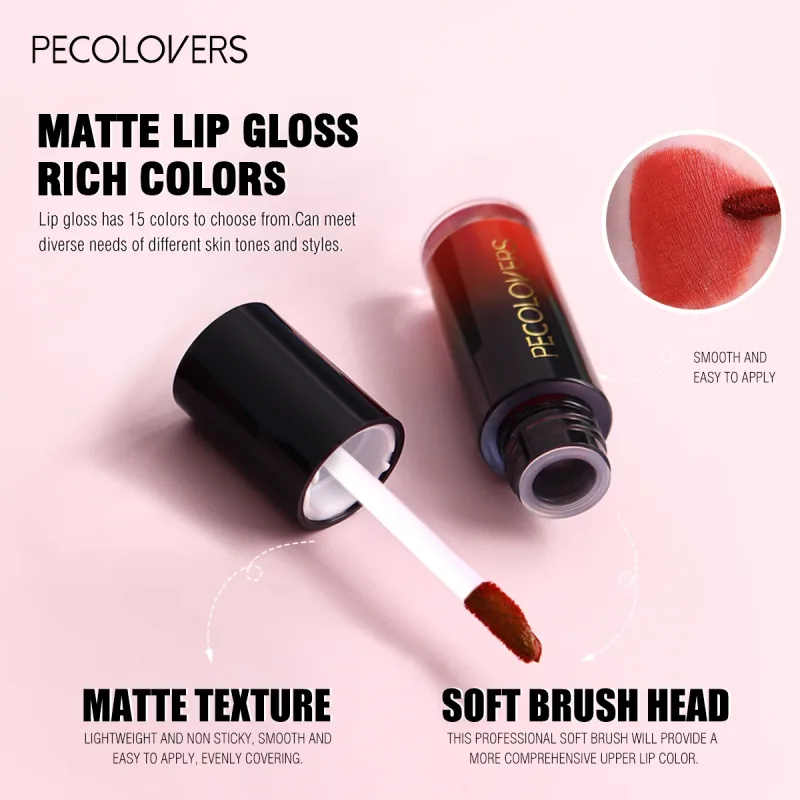 หลายสี Matte Velvet ลิปกลอสกันน้ำ Long-Lasting Non-Stick CUP Smooth ลิปสติกใช้สีสูง Rendering — image 4