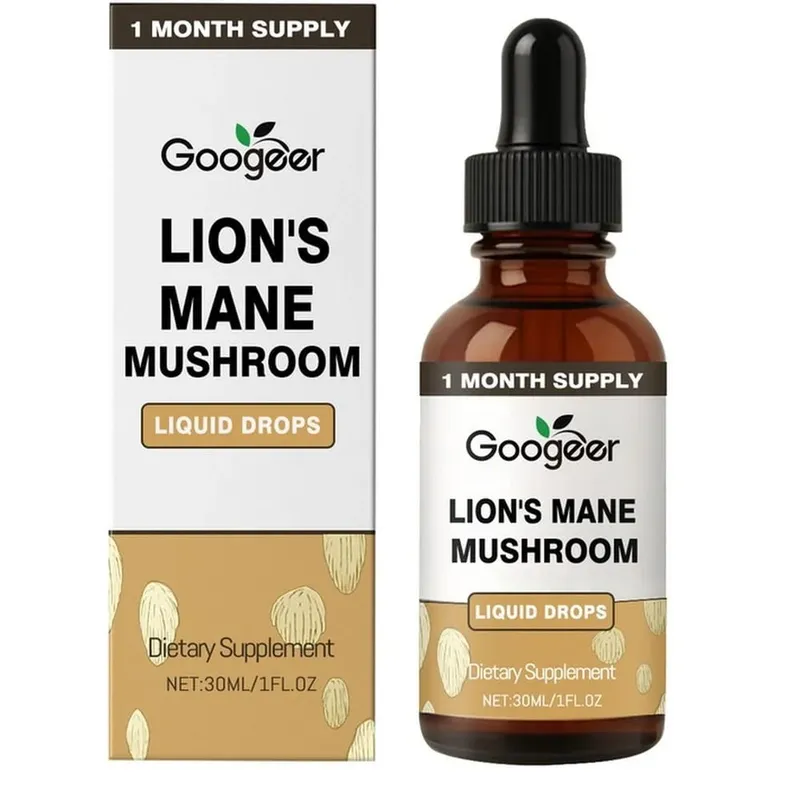 Googeer Lion's Mane Mushroom Liquid หยดหน่วยความจำและการสนับสนุนโฟกัสเพื่อความชัดเจนทางปัญญา ความคล่องตัวทางจิต ปราศจากแอลกอฮอล์ 30 ML — image 8