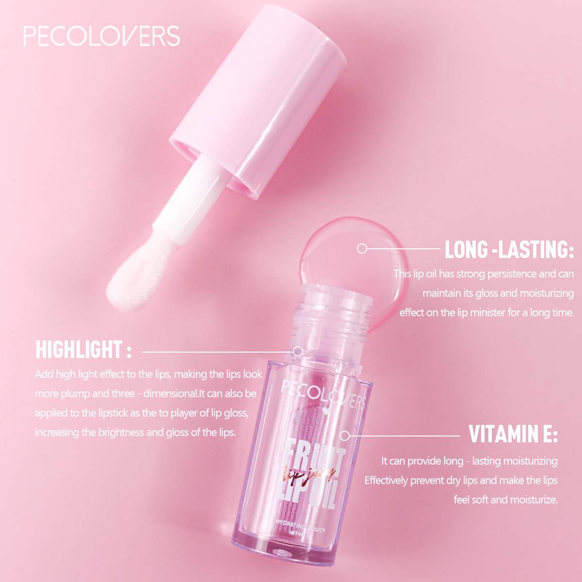 Glitter Plumping Lip Gloss Jelly Strawberry Moisturizer Minyak Bibir Buah-buahan Telus Kesepenuhnya Telus Tint Bibir Gel Tiub Lembut Makeup Penjagaan Bibir — image 4