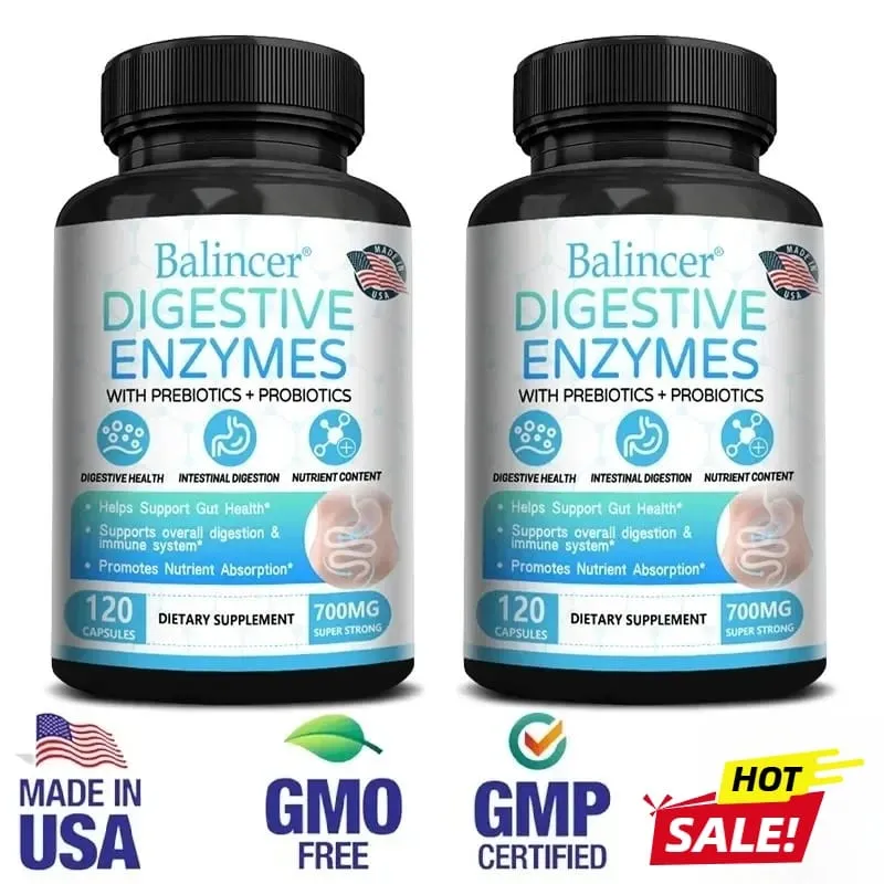 Cápsulas probióticas de enzimas digestivas orgánicas, nutrición prebiótica, digestión y salud intestinal, inmunidad adecuada para adultos y hombres — image 9