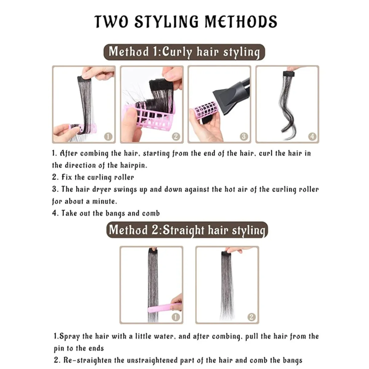 2PC Frangia Sintetica Parrucca Estensioni Dei Capelli Ricci Clip-on Lato Frontale Frangia Bionda Ondulata Lunga con Clip Frangia Invisibile Hai Falso — image 6