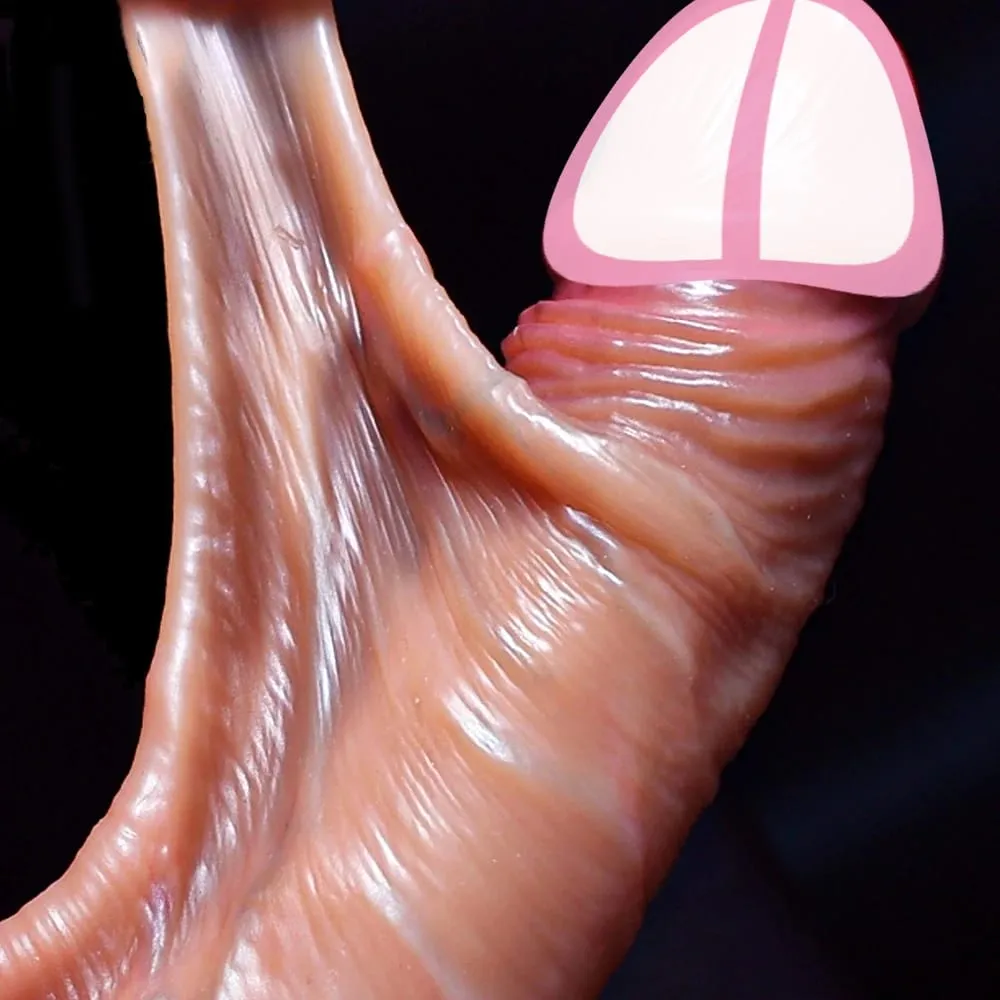 Strapon Besar Zakar Realistik Dildo Kulit Gelongsor Kulup Buah zakar Dildo Dubur Faraj Palam Batang Mainan Seks Dewasa untuk Wanita — image 1