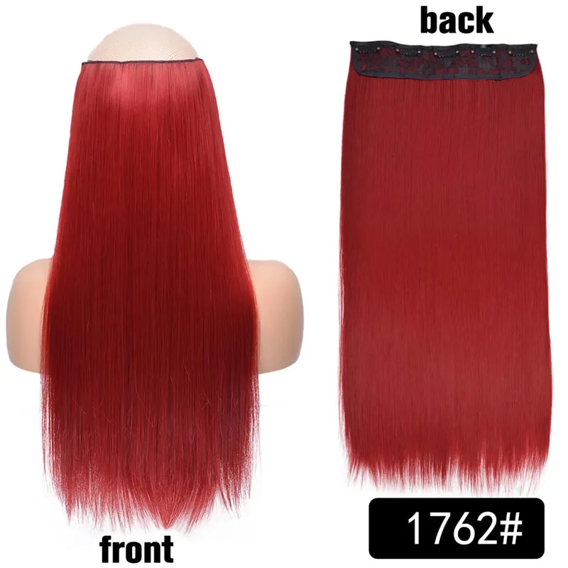 Long Straight Curly One Piece 5clips Clip-in Extensions 22Inch Heat Resistant Hairstyles Colour Mix Blonde Hair Piece For Women — image 60