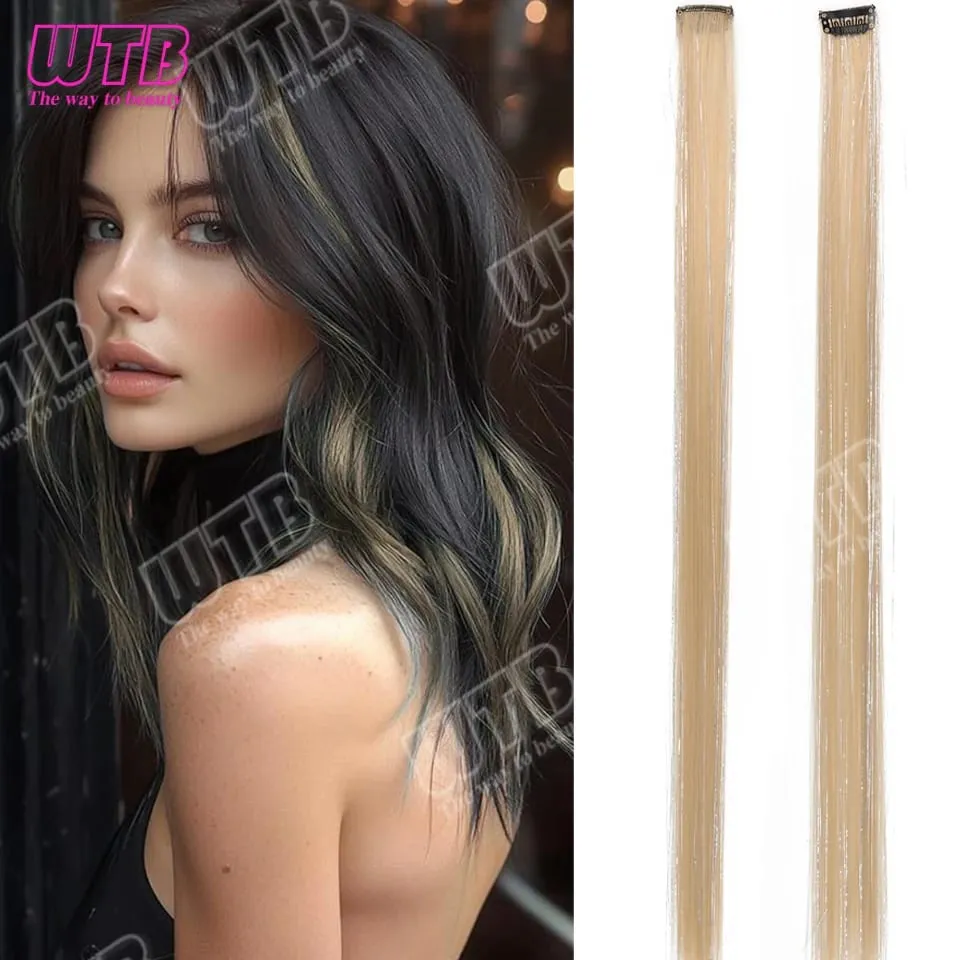 60cm Synthetic Wig BB Clip Style Colored Hair Extension with Laser Wire Suitable for Women Girls to Wear at Holidays and Parties — image 11