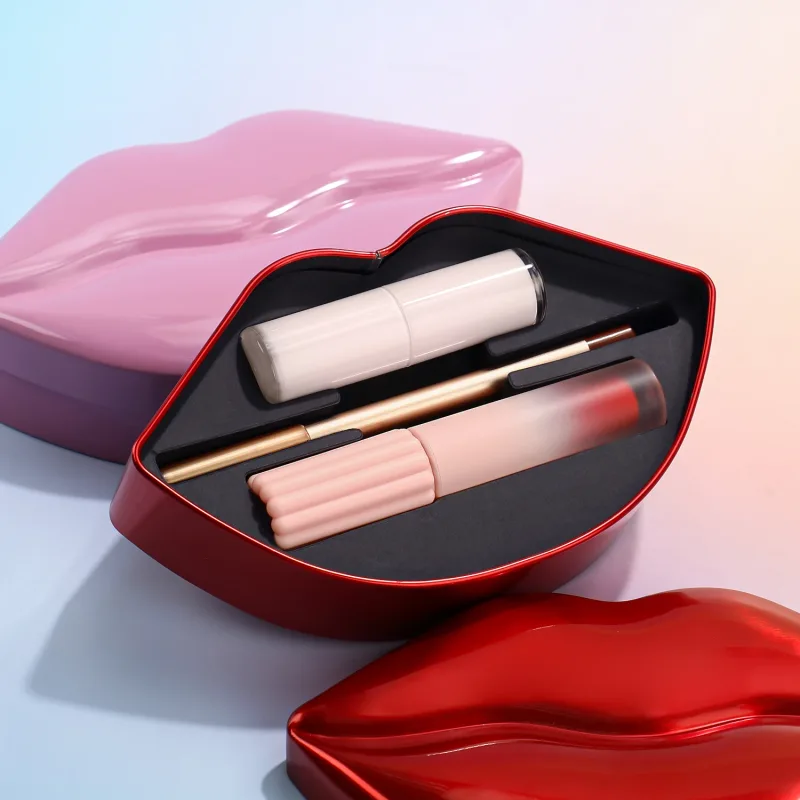 Kit de maquillaje de labios, etiqueta privada, brillo de labios, delineador de lápiz, bálsamo, brillo de labios brillante mate, venta al por mayor, 3 en 1 caja de regalo — image 4
