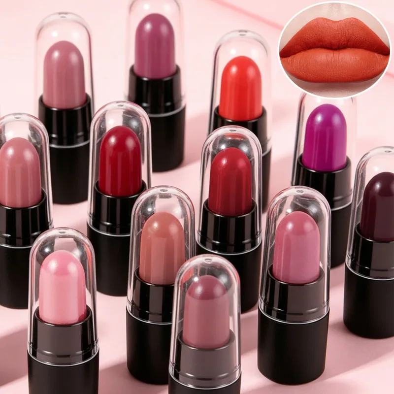 DNM Mini Capsule ลิปสติก 12 สี Matte กันน้ำทนทานและไม่ง่ายที่จะติดถ้วยสี Rendering ลิปสติก — image 4