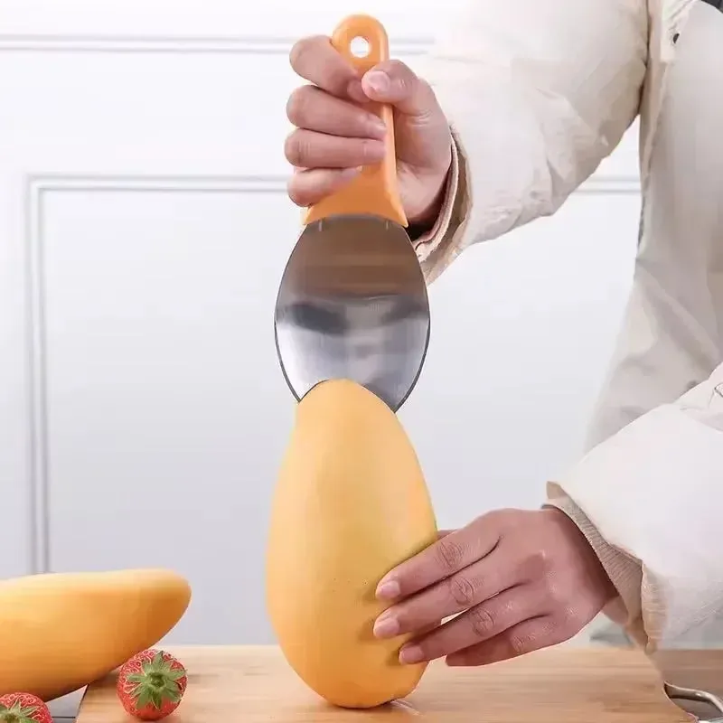 Gorąca wielofunkcyjna łyżka do mango Mango nóż do cięcia granulatu narzędzie obieraczka obieraczka Mango miarka do awokado kuchenne narzędzie do owoców — image 6