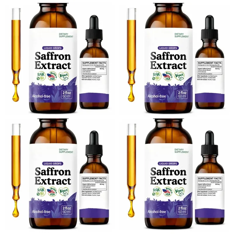 Organik Safran Sıvı Ekstrakt Damla Bitki Bazlı Bitkisel Takviye Vegan Şeker Alkolsüz 60ml Günlük Sağlık Takviyeleri — image 10