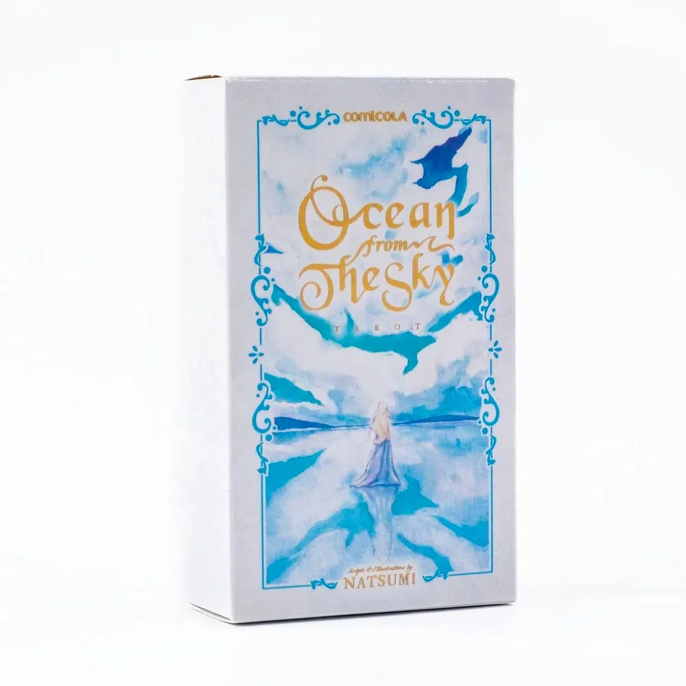 10.3*6ซม.มือวาดสีน้ำTarot Deck-Ocean From The Sky 78การ์ดสมาธิ & ที่ใช้งานง่ายคำแนะนำ