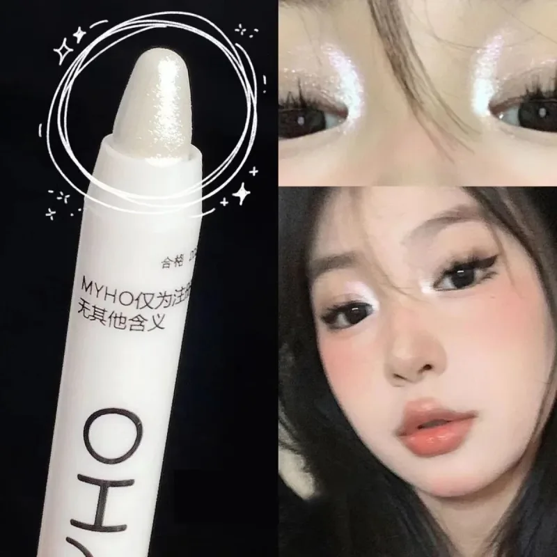 อายไลเนอร์สีขาว SHINY Glitter อายแชโดว์อายไลเนอร์ปากกา 13 สี Matte สีฟ้าสีม่วงสีชมพู Eye Liner แต่งหน้ากระจ่างใส Silkworm