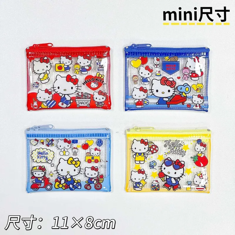 HelloKitty Cartoon Periphere Schreibwarentasche, Federmäppchen, Mehrzweck-Aufbewahrungstasche aus wasserdichtem PVC-Material, 4 Stück — image 1