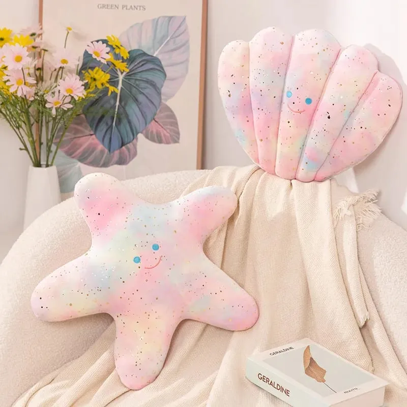 ZU Under Sea Theme Comel Shell Starfish Plush Bantal Sea Star Mainan Sumbat Lembut Kawaii Pink Hiasan Pesta Bilik — image 6