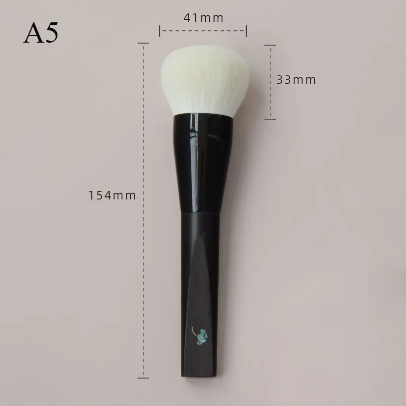 Shoushoulang Hand Crafted Makeup Brush Soft Tiny Tips Goat Hair 1PC Face Powder Blush Contour Brush Ebony Handle Makeup Brushes — image 11