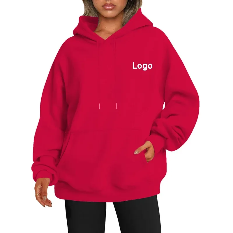 Hoodie Kebesaran Kustom Sweater Wanita Fashion Dicetak Longgar Lengan Panjang Bahu Manset Jatuh Sweater Ala Jalanan Sudadera — image 4