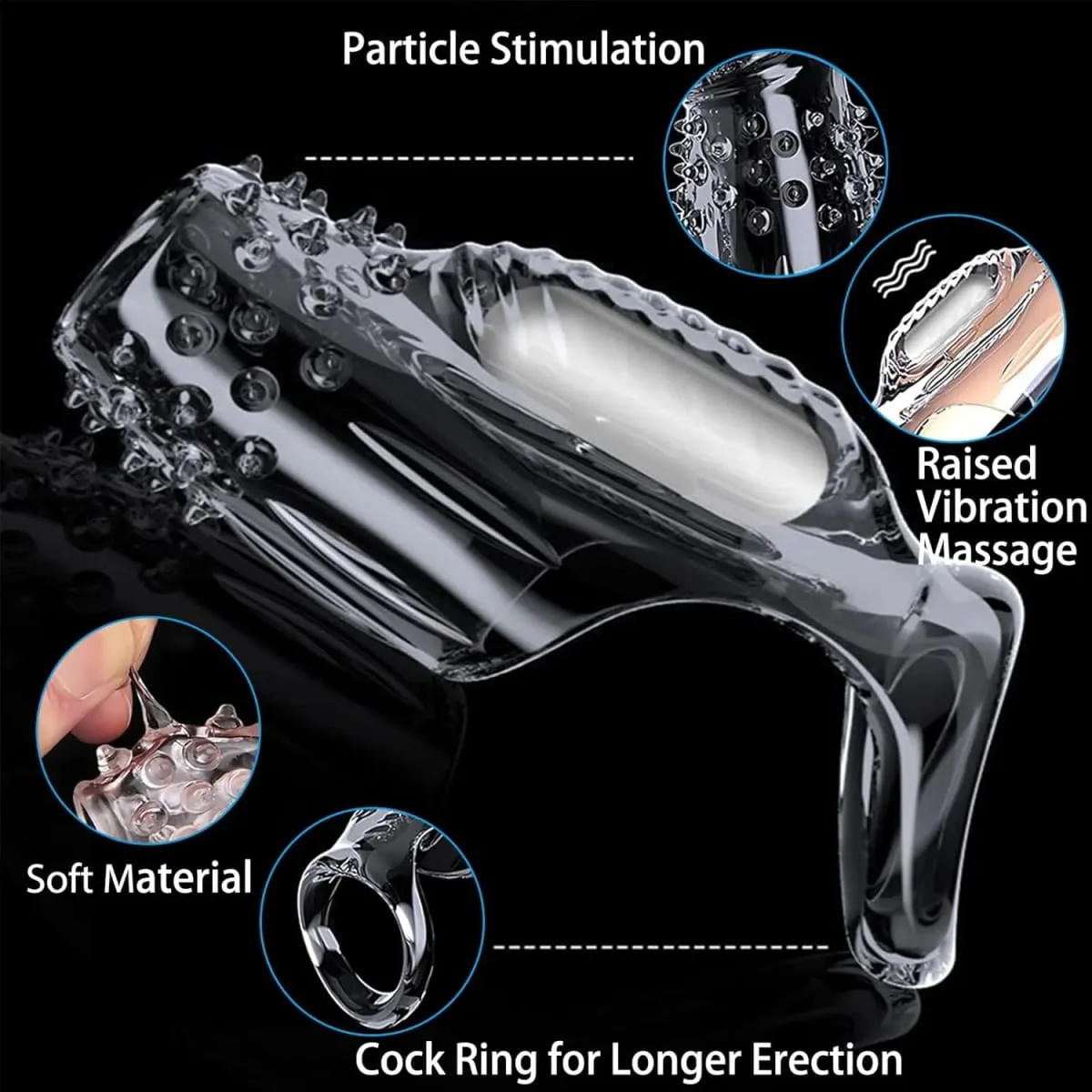 Anneau pénien vibrant pour hommes vibrateur de pénis en Silicone vibrateur Intense pour hommes vibrateur plus long plus fort érection jouets sexuels pour hommes adultes — image 4